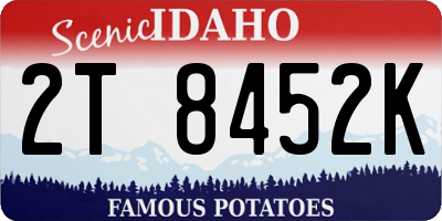 ID license plate 2T8452K