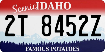 ID license plate 2T8452Z