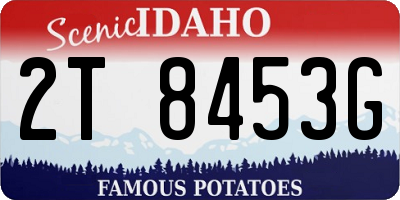 ID license plate 2T8453G