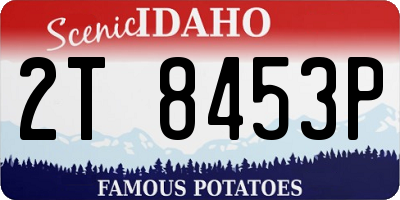 ID license plate 2T8453P