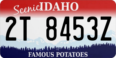 ID license plate 2T8453Z