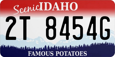 ID license plate 2T8454G