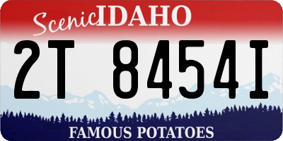 ID license plate 2T8454I