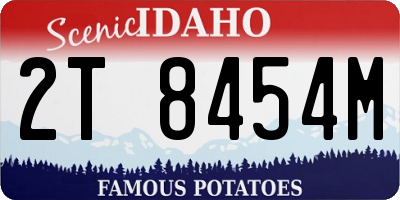ID license plate 2T8454M