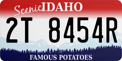 ID license plate 2T8454R