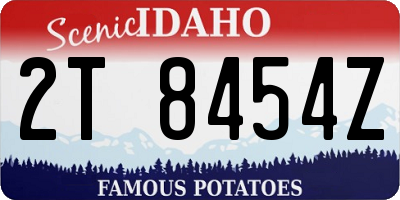 ID license plate 2T8454Z