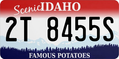 ID license plate 2T8455S