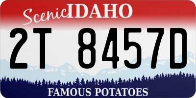 ID license plate 2T8457D