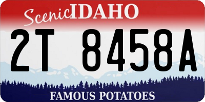 ID license plate 2T8458A