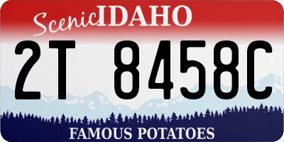 ID license plate 2T8458C