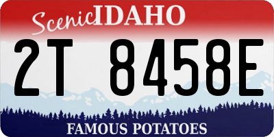ID license plate 2T8458E