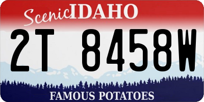 ID license plate 2T8458W