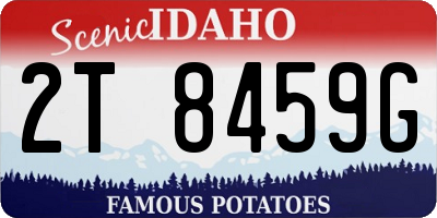 ID license plate 2T8459G