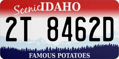 ID license plate 2T8462D