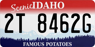 ID license plate 2T8462G