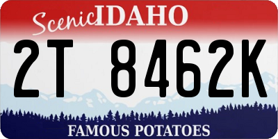 ID license plate 2T8462K