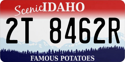 ID license plate 2T8462R