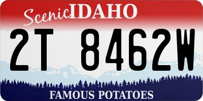 ID license plate 2T8462W