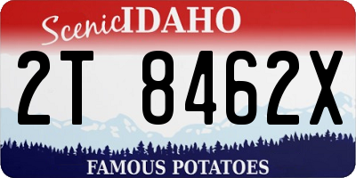 ID license plate 2T8462X