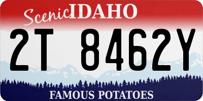 ID license plate 2T8462Y