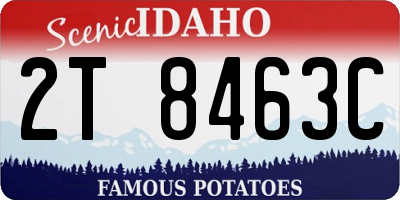 ID license plate 2T8463C