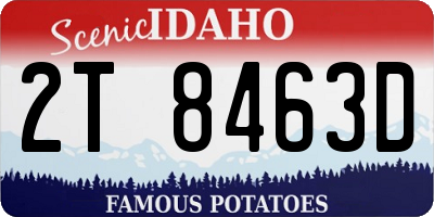 ID license plate 2T8463D