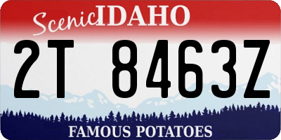 ID license plate 2T8463Z