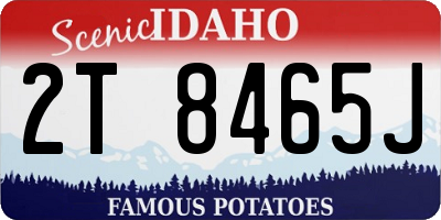 ID license plate 2T8465J