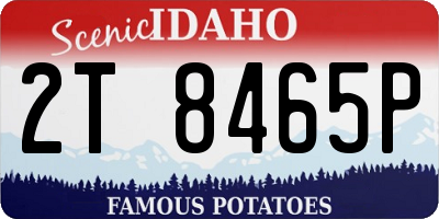 ID license plate 2T8465P