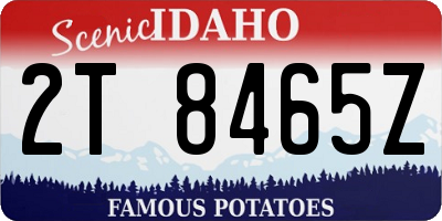 ID license plate 2T8465Z