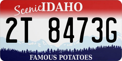 ID license plate 2T8473G