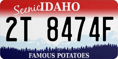 ID license plate 2T8474F