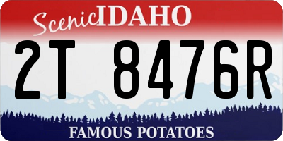 ID license plate 2T8476R