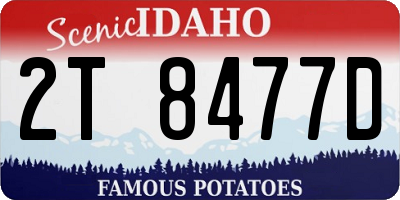 ID license plate 2T8477D