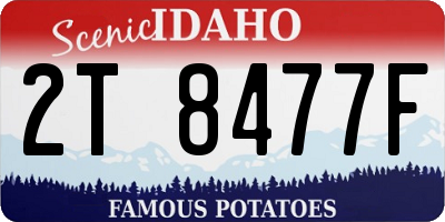 ID license plate 2T8477F