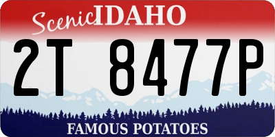 ID license plate 2T8477P