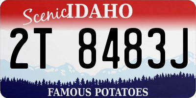 ID license plate 2T8483J