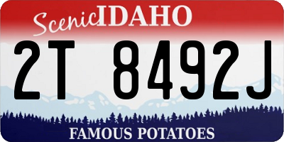 ID license plate 2T8492J