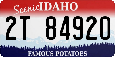 ID license plate 2T8492O