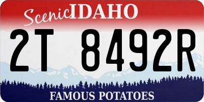ID license plate 2T8492R