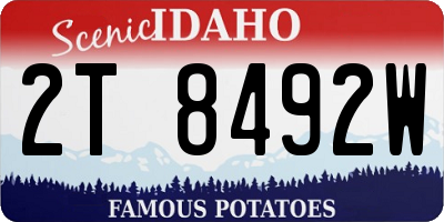 ID license plate 2T8492W