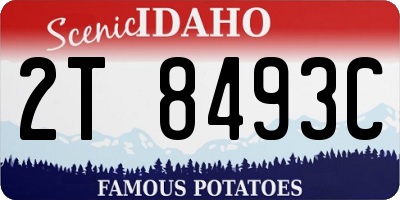 ID license plate 2T8493C
