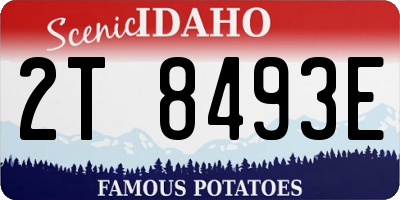 ID license plate 2T8493E
