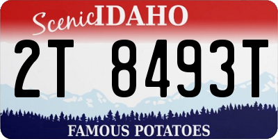 ID license plate 2T8493T