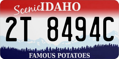 ID license plate 2T8494C
