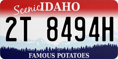ID license plate 2T8494H