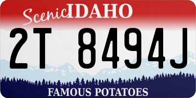 ID license plate 2T8494J