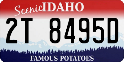 ID license plate 2T8495D