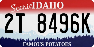 ID license plate 2T8496K