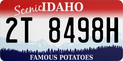 ID license plate 2T8498H